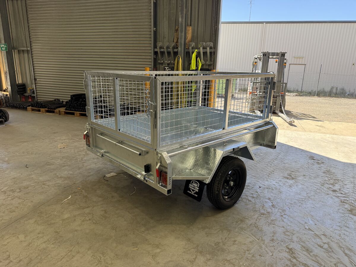 6x4 Box Trailer Single Axle With Cage 750kg ATM Commercial