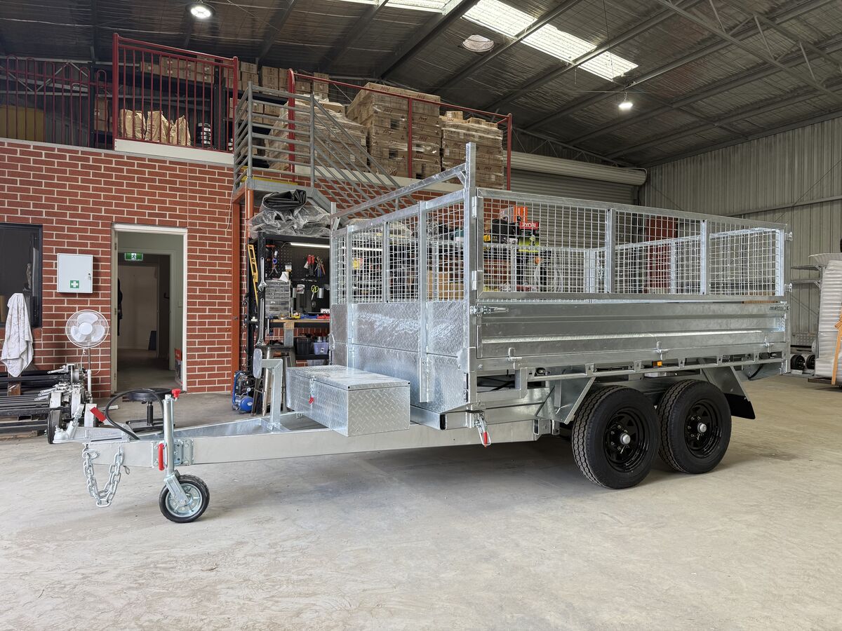 Heavy Duty 10x7 Flatbed Flat Top Hydraulic Tipper Trailer 3500kg