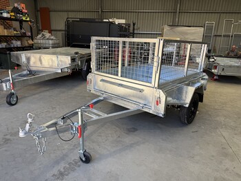 6x4 Box Trailer Single Axle With Cage 750kg ATM Commercial