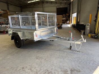 6x4 Box Trailer Single Axle With Cage 750kg ATM Commercial