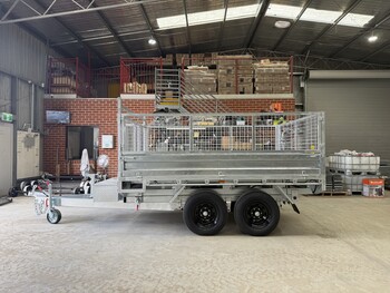 Heavy Duty 10x7 Flatbed Flat Top Hydraulic Tipper Trailer 3500kg